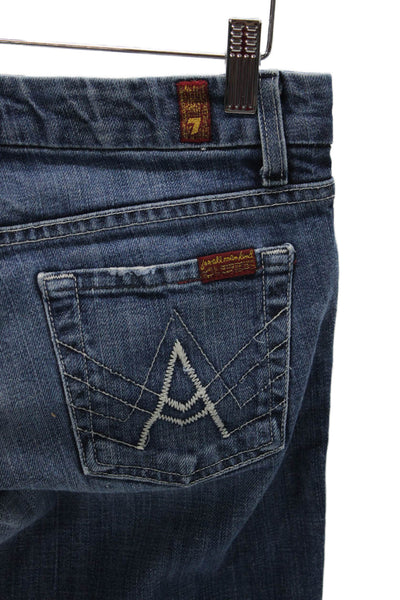 7 For All Mankind Womens Bootcut Jeans Blue Cotton Size 25