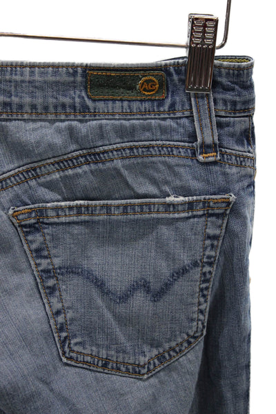 AG Women Bootcut Jeans Blue Mid Rise Button Cotton Inseam 33 Size 24