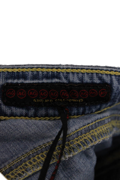 AG Women Bootcut Jeans Blue Mid Rise Button Cotton Inseam 33 Size 24