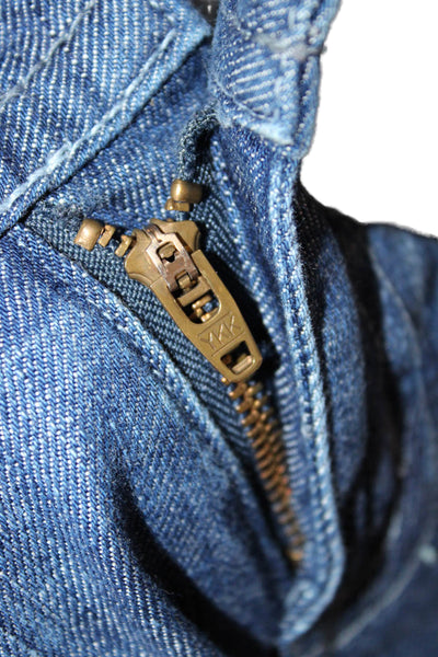 Hudson Womens Blue Bootcut Jeans Mid Rise 33 Inseam Button Cotton Size 25