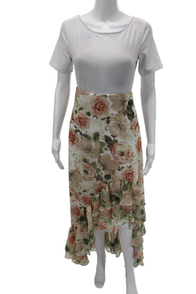 Alice + Olivia Women Flare Skirt Long Multicolor Floral Zip Polyester Size 4