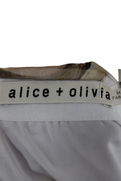 Alice + Olivia Women Flare Skirt Long Multicolor Floral Zip Polyester Size 4