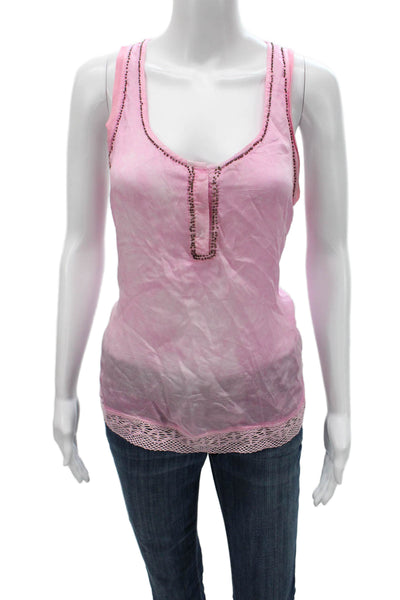 Zadig & Voltaire Women Camisole Pink Lyocell Scoop Neck Sleeveless Size S