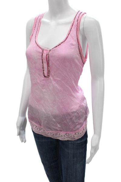 Zadig & Voltaire Women Camisole Pink Lyocell Scoop Neck Sleeveless Size S