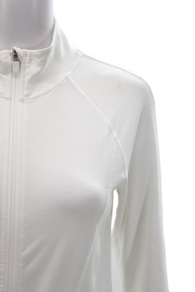 Athleta Womens Track Jacket White Zip Long Sleeve Athleisure Petite Size S