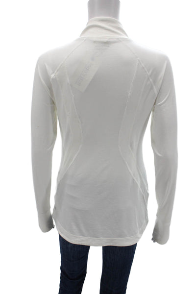 Athleta Womens Track Jacket White Zip Long Sleeve Athleisure Petite Size S