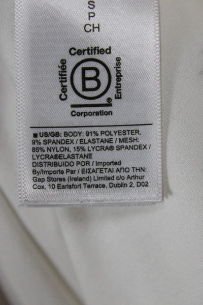 Athleta Womens Track Jacket White Zip Long Sleeve Athleisure Petite Size S