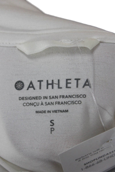 Athleta Womens Track Jacket White Zip Long Sleeve Athleisure Petite Size S