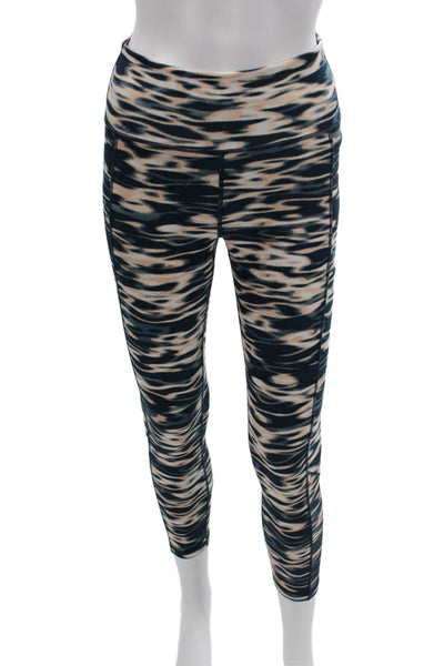 Sweaty Betty Womens Ankle Leggings Beige Animal Print Athleisure Size XS
