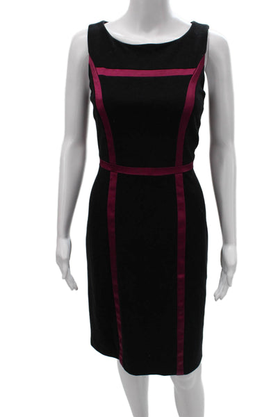 Emmett McCarthy Women Sheath Dress Black Wool Sleeveless Midi Size 6