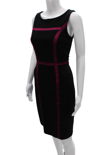 Emmett McCarthy Women Sheath Dress Black Wool Sleeveless Midi Size 6