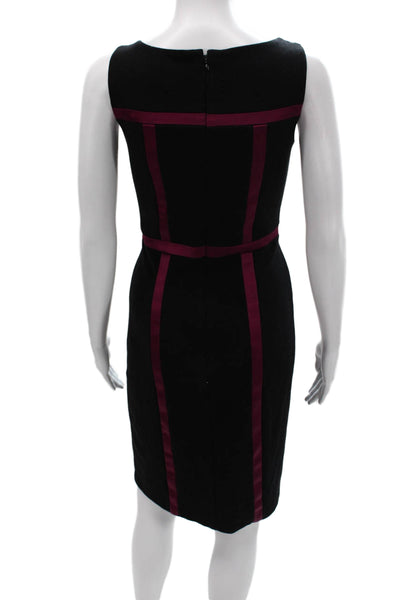 Emmett McCarthy Women Sheath Dress Black Wool Sleeveless Midi Size 6
