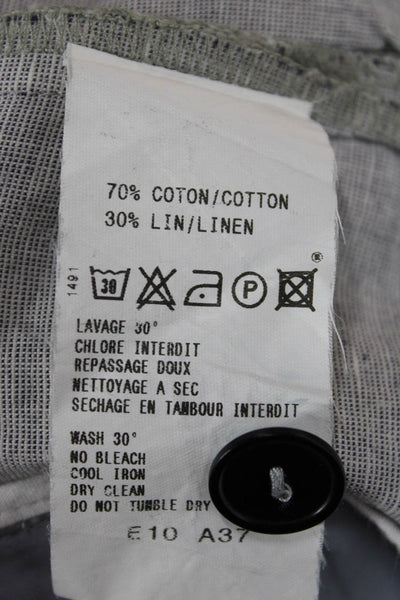 Bensimon Women Straight Pencil Skirt Gray Button Cotton Short Size 36