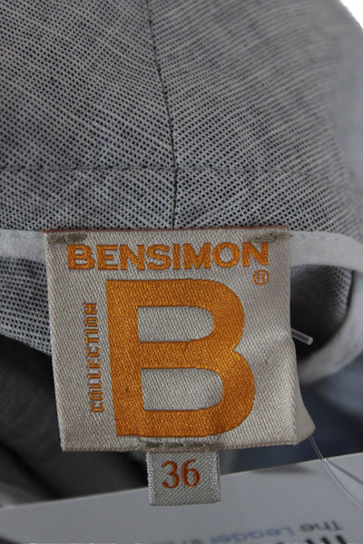 Bensimon Women Straight Pencil Skirt Gray Button Cotton Short Size 36