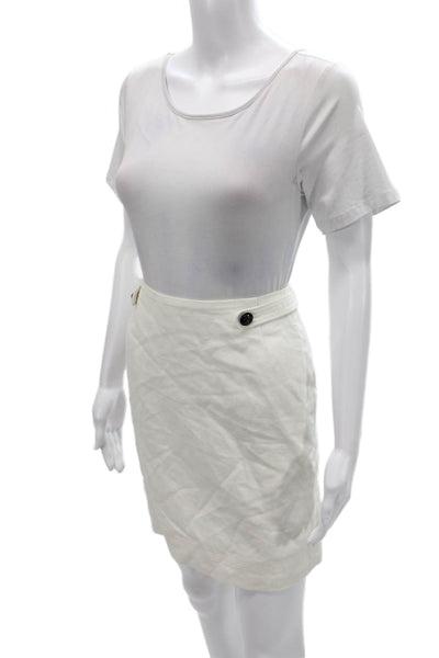 Gerard Darel Womens Mini White Skirt Zip Closure Cotton Blend Size 38