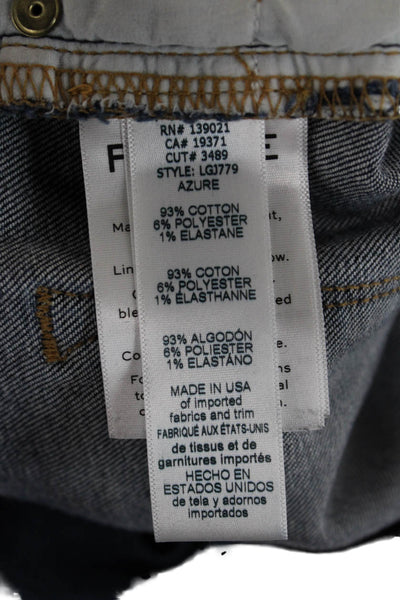 Frame Women Skinny Jeans Blue Mid Rise Button Cotton Size 24