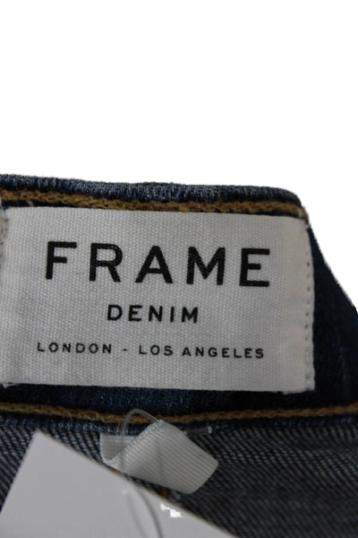 Frame Women Skinny Jeans Blue Mid Rise Button Cotton Size 24