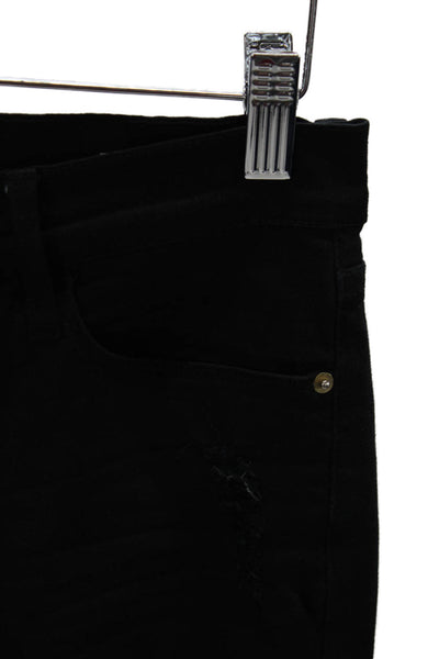 Frame Denim Women Skinny Jeans Black Distressed Cotton Size 26