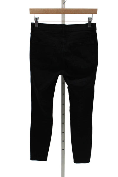 Frame Denim Women Skinny Jeans Black Distressed Cotton Size 26