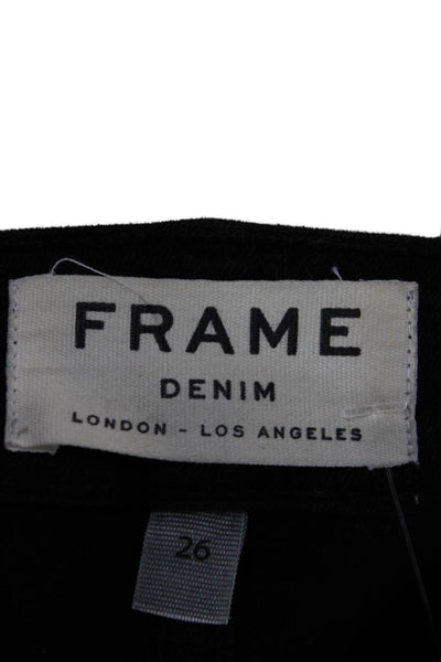 Frame Denim Women Skinny Jeans Black Distressed Cotton Size 26