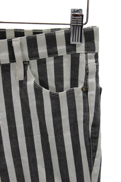Frame Womens Skinny Striped Black Cotton Jeans Size 26