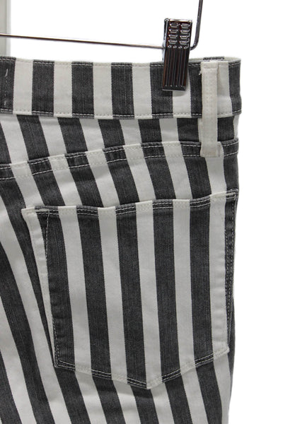 Frame Womens Skinny Striped Black Cotton Jeans Size 26