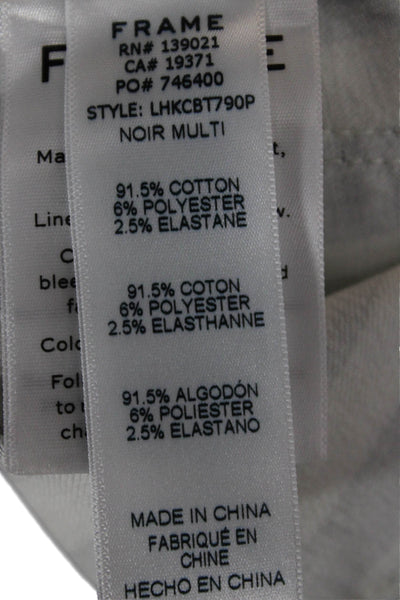 Frame Womens Skinny Striped Black Cotton Jeans Size 26