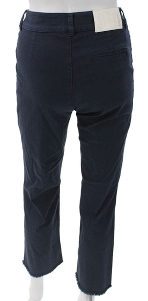 Dismero Women Cropped Blue Cotton Pants Button Size 27