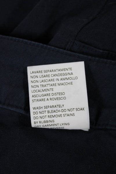 Dismero Women Cropped Blue Cotton Pants Button Size 27