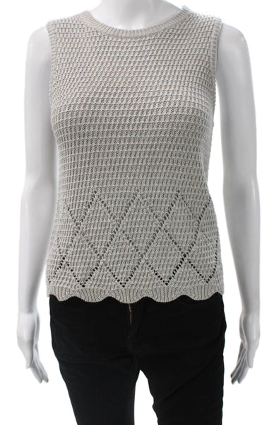 Cotton By Autumn Cashmere Womens Sleeveless Basic Tank Gray Geometric Size XS