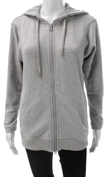Adidas by Stella McCartney Womens Full Zip Hoodie Gray Cotton Size 2XS