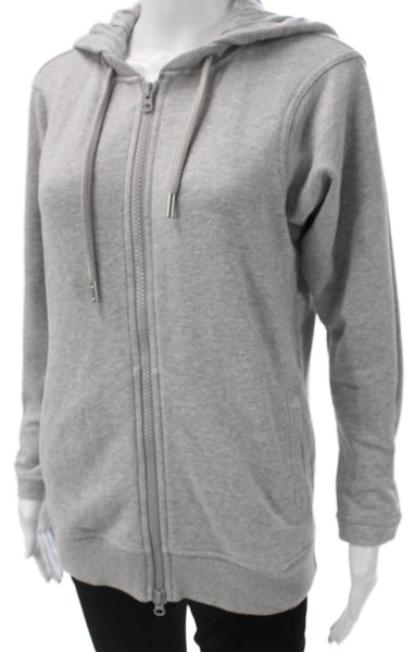 Adidas by Stella McCartney Womens Full Zip Hoodie Gray Cotton Size 2XS