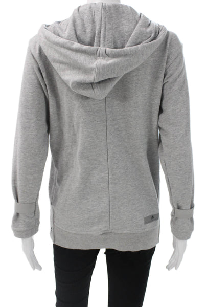 Adidas by Stella McCartney Womens Full Zip Hoodie Gray Cotton Size 2XS