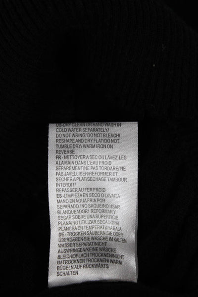 Minnie Rose Womens Pullover Sweater Black Cotton Crew Neck Long Sleeve Size S