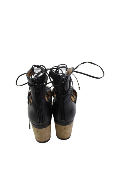 Coach Womens Back Zip Wedge Heel Platform Strappy Sandals Black Size 6.5