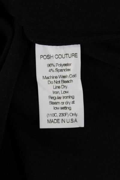 Posh Womens Basic Off the Shoulder Black 3/4 Sleeve Blouse Size XS