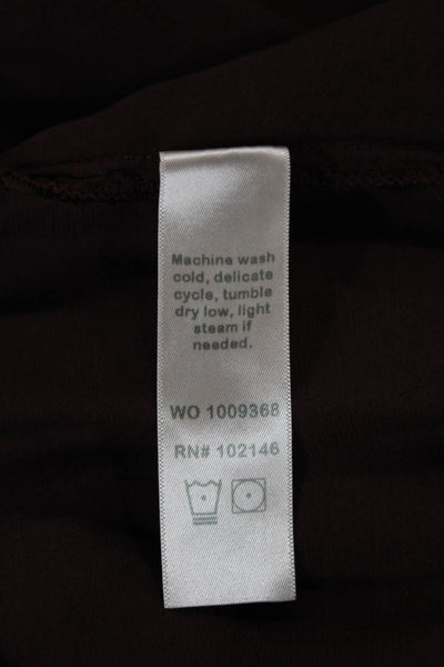 Michael Stars Women Satin Basic Sleeveless Tank Brown Round Neck Size XS