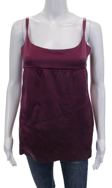 Eileen Fisher Women Silk Purple Scoop Neck Tank Sleeveless Size M