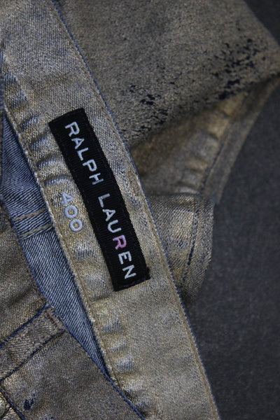 Ralph Lauren Black Label Womens Skinny Jeans Gold Cotton Size 29