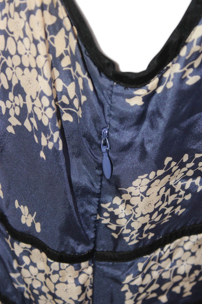 Odille Anthropologie Womens Fit & Flare Silk Floral Midi Dress Size 10