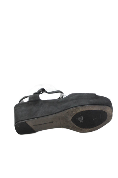 Eileen Fisher Womens Platform Slingbacks Wedge Sandals Black Size 7