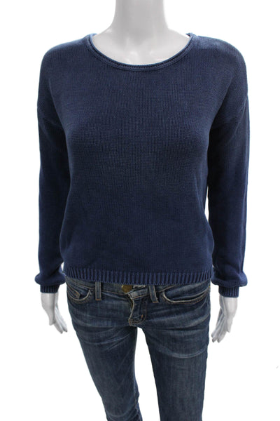 Current/Elliott Womens Blue Cotton Pullover Sweater Round Neck Size 0