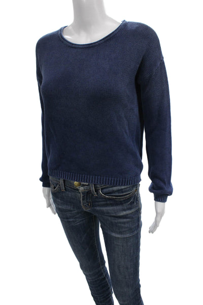 Current/Elliott Womens Blue Cotton Pullover Sweater Round Neck Size 0