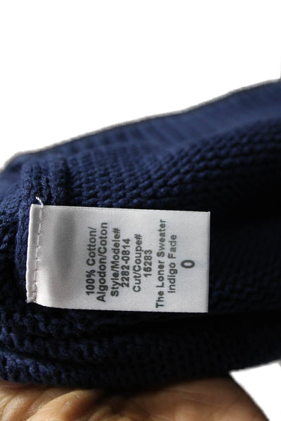 Current/Elliott Womens Blue Cotton Pullover Sweater Round Neck Size 0