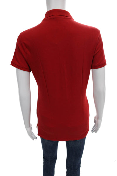 Polo Ralph Lauren Womens Polo Red Collared Short Sleeve Cotton Basic Size M