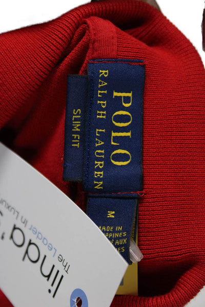 Polo Ralph Lauren Womens Polo Red Collared Short Sleeve Cotton Basic Size M