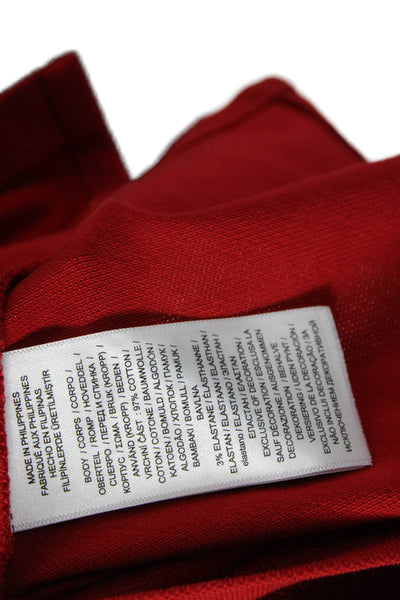 Polo Ralph Lauren Womens Polo Red Collared Short Sleeve Cotton Basic Size M