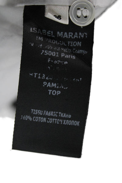 Isabel Marant Etoile Women Tunic Blouse White Cotton Collared Button Size S