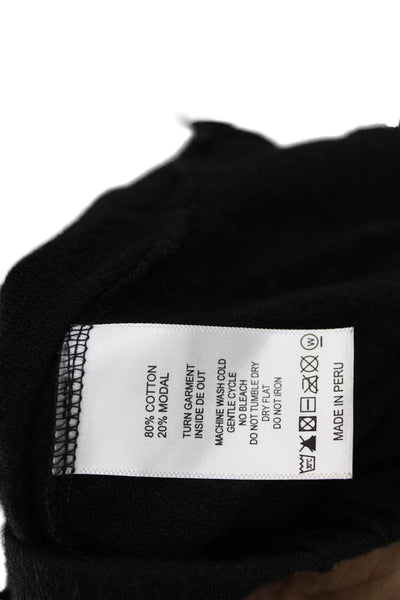 Leallo Womens Mini Skirt Black Cotton Solid Pull On Casual Summer Size S