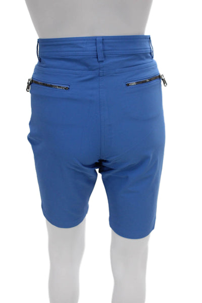 MDC Womens Bermuda Shorts Blue Button Solid Summer Sport Size 40